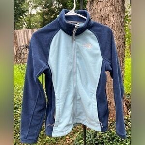 ▶️ The North Face ◀️ Fleece full zip jacket. Blue / baby blue. Size Small.